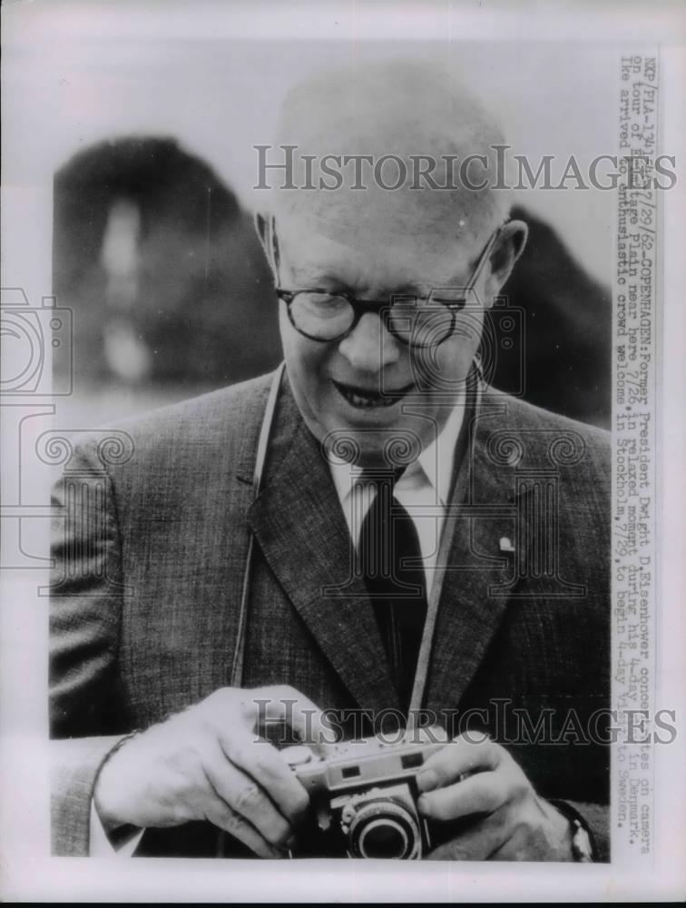 1962 Press Photo Dwight Eisenhower during his four day stay in Denmark - Historic Images