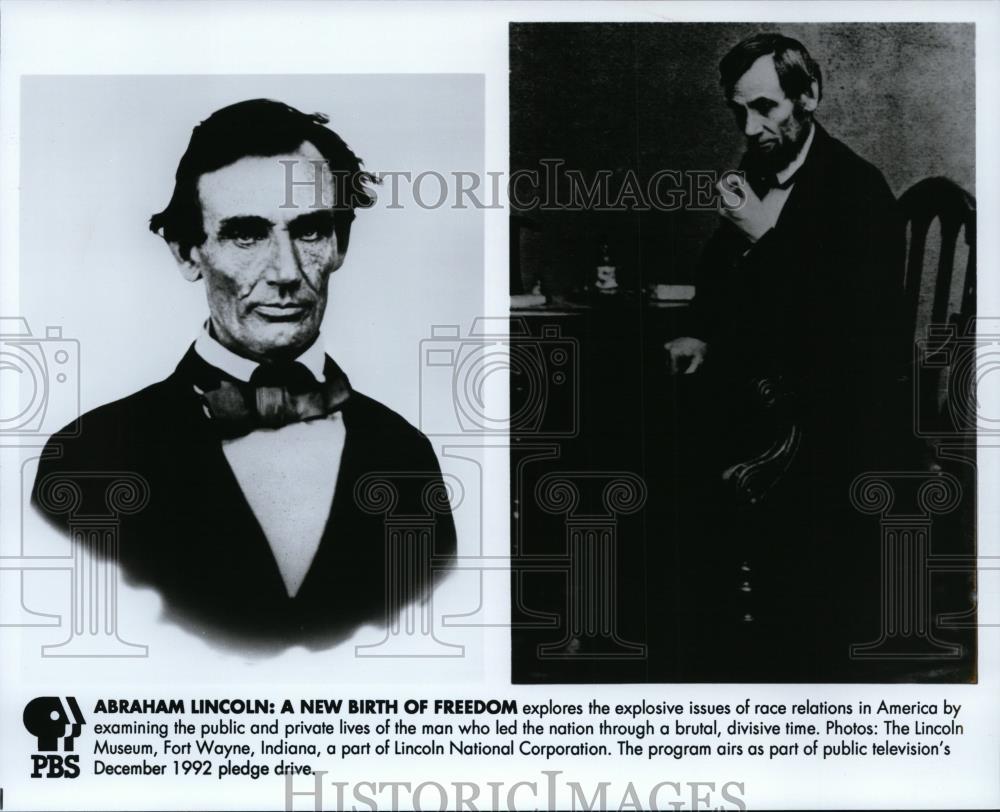 1992 Press Photo Abraham Lincoln A New Birth of Freedom spp00535