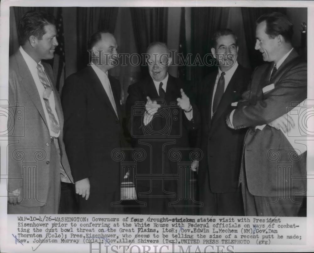 1954 Press Photo Pres. Eisenhower conferring with Four Governors - nee98627 - Historic Images