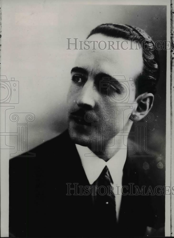 1935 Press Photo Carlos de Tejeda, Spanish Gigolo slain by Deblawe  - nee96380 - Historic Images