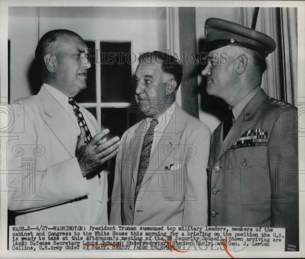 1950 Press Photo President Truman Summoned Top Govenmnet and Military Leaders - Historic Images