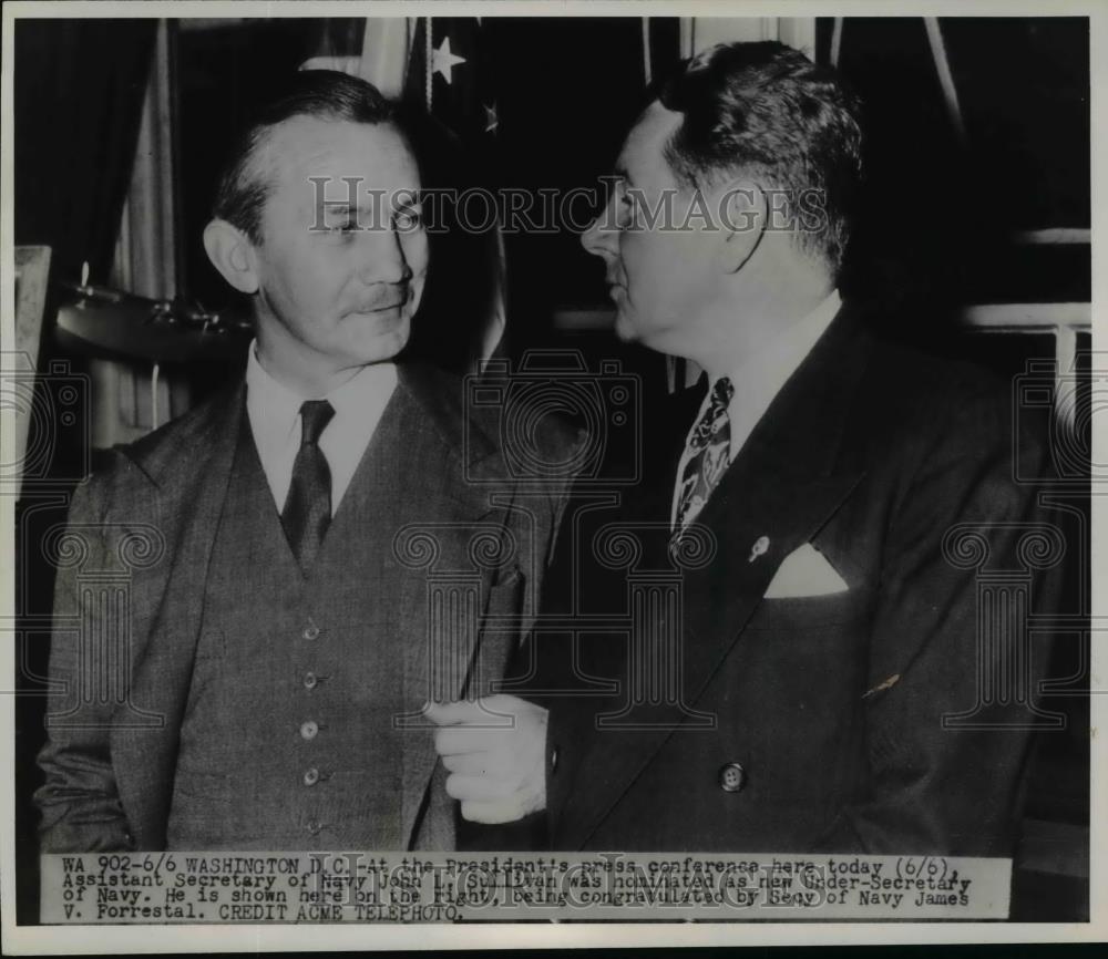 1946 Press Photo Asst Navy Secretary John Sullivan nominated as under secretary - Historic Images