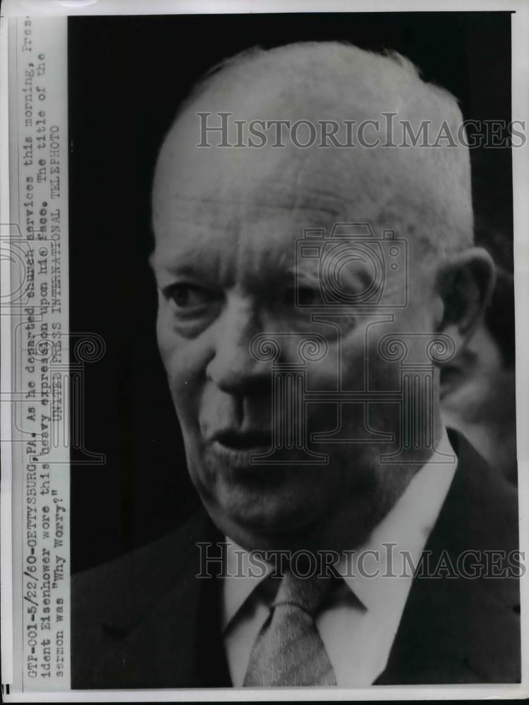 1950 Press Photo Pres. Dwight Eisenhower departed church service  - nee99069 - Historic Images
