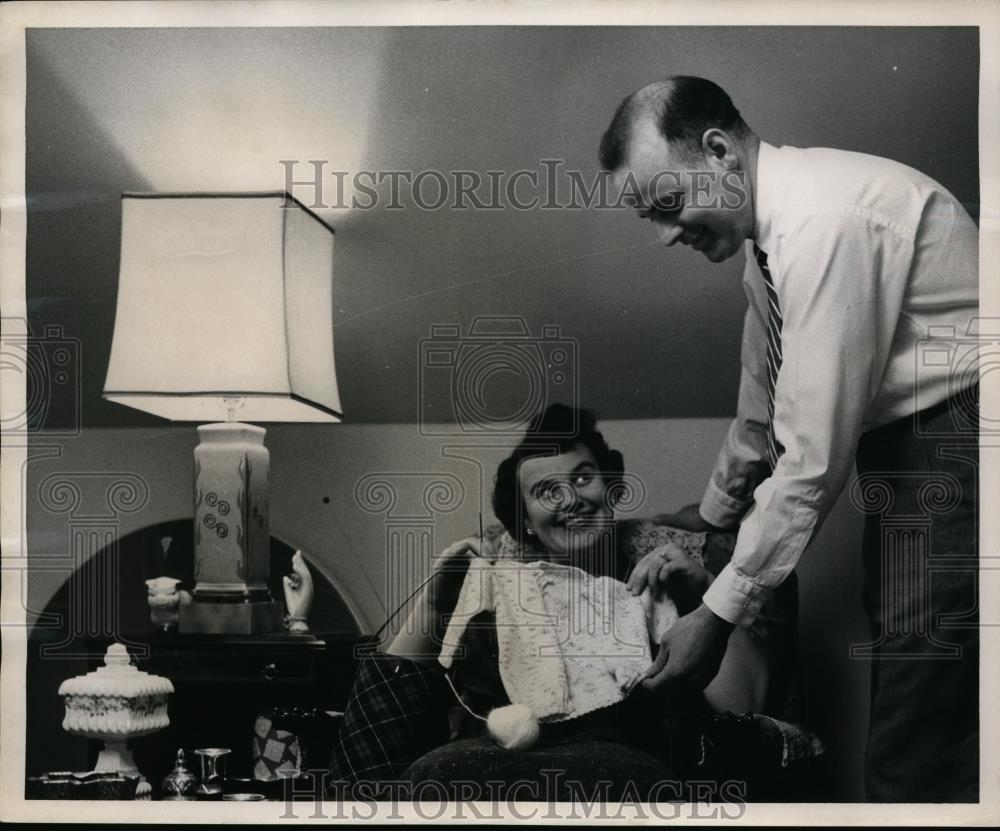 1955 Press Photo William Roesch And His Wife Expecting A baby  - nee93672 - Historic Images