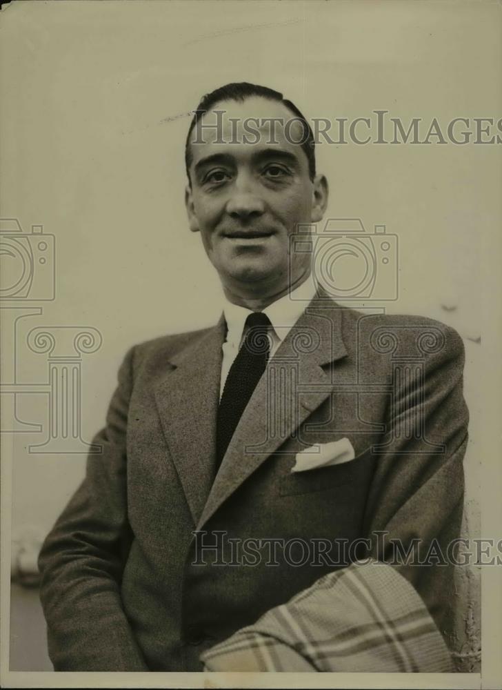 1934 Press Photo Marquis De Caussade Arriving To New York From France - Historic Images