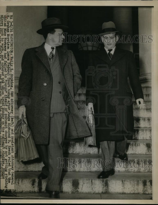 1950 Press Photo Welly K.Hopkins UMW Attorney ans Asst.Gen. H.graham Morrison - Historic Images