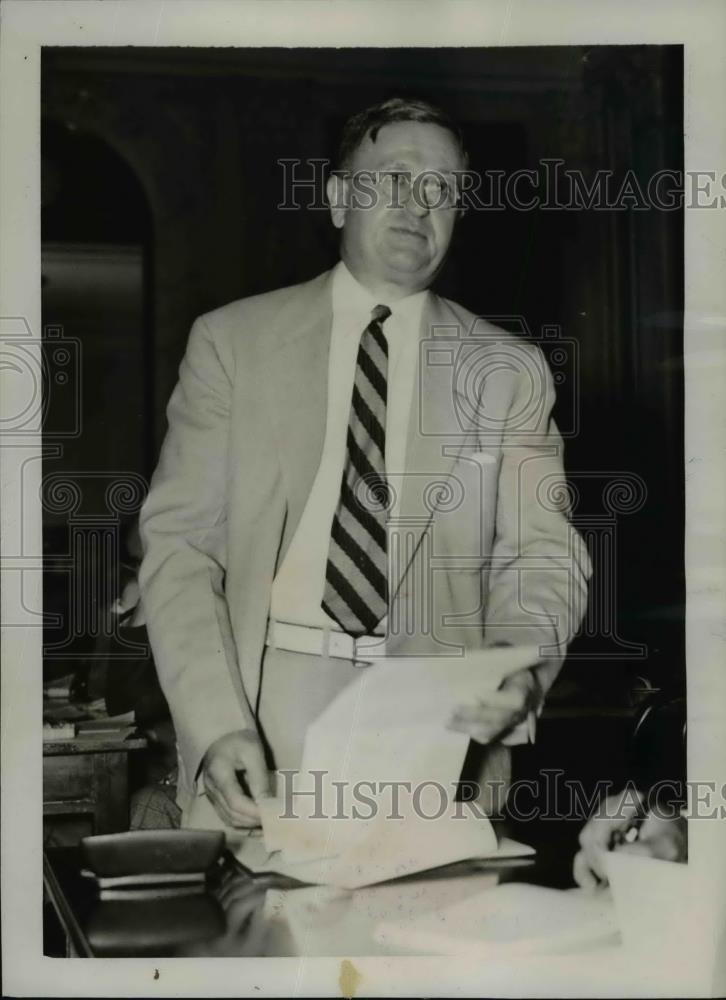 1937 Press Photo John Battle As He Appeared Before The Investigation - nee95685 - Historic Images