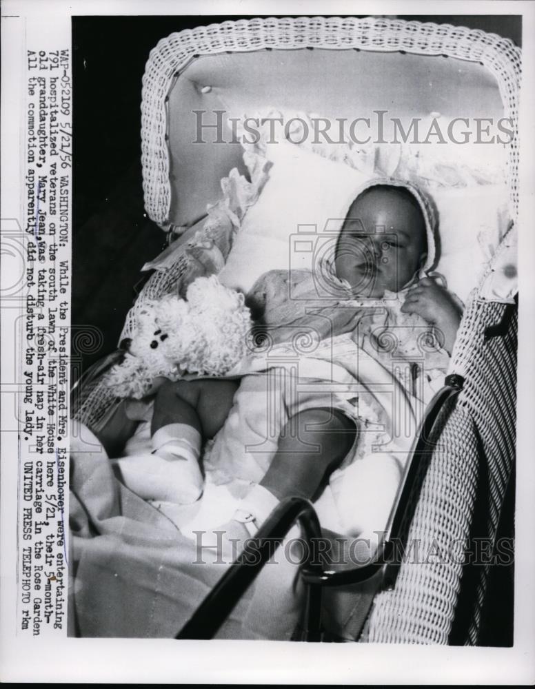 1956 Press Photo Mary Jean, granddaughter of Pres.Eisenhower at the White House - Historic Images