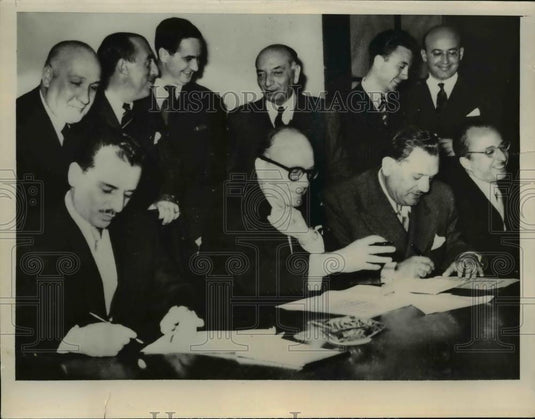 1953 Press Photo Signing of the Balkan Pact a Foreign Ministry in Athens - Historic Images