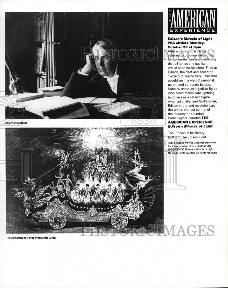 1996 Press Photo Thomas Edison the Deaf and Eccentric Wizard of Menlo ...