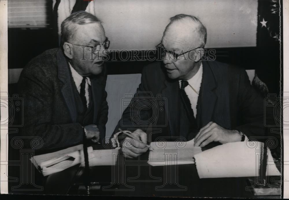 1955 Press Photo President Eisenhower, State Secretary John Foster Dulles - Historic Images