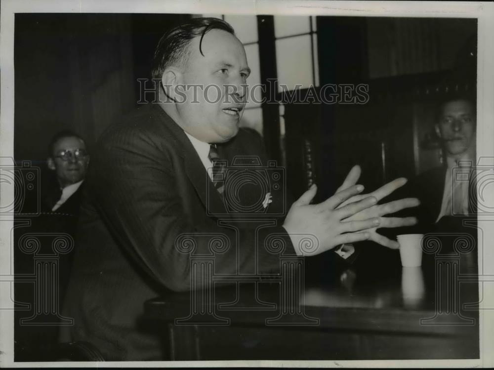 1937 Press Photo Henry M.Moses,Gen. Supt.U.S Coal & Coke Company at Senate - Historic Images