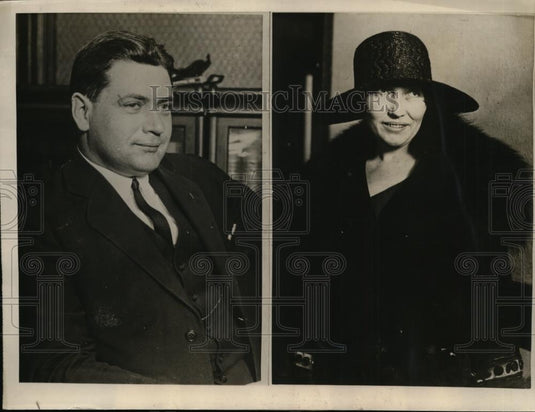 1925 Press Photo Russell & Claire Thompson do not believe daughters story - Historic Images