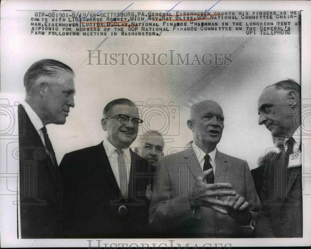 1965 Press Photo Dwight Eisenhower Meets with G.O.P. National Finance Officials - Historic Images