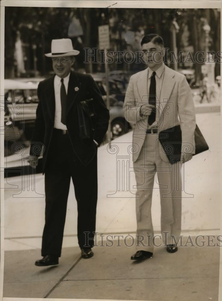 1937 Press Photo Charles Fairhurst and John Hesselton,Attorney of Thomas A.Elder - Historic Images