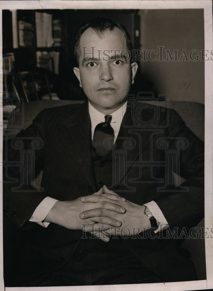 1937 Press Photo Prof. Roswell Magill, Undersecretary of the Treasury - Historic Images