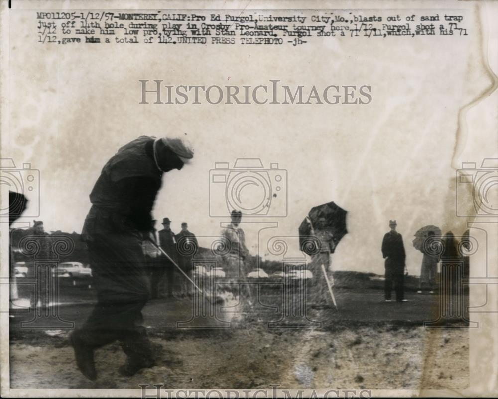 1957 Press Photo Ed Gurgol in Crosby Pro Am at Monterey CA golf - net13014 - Historic Images