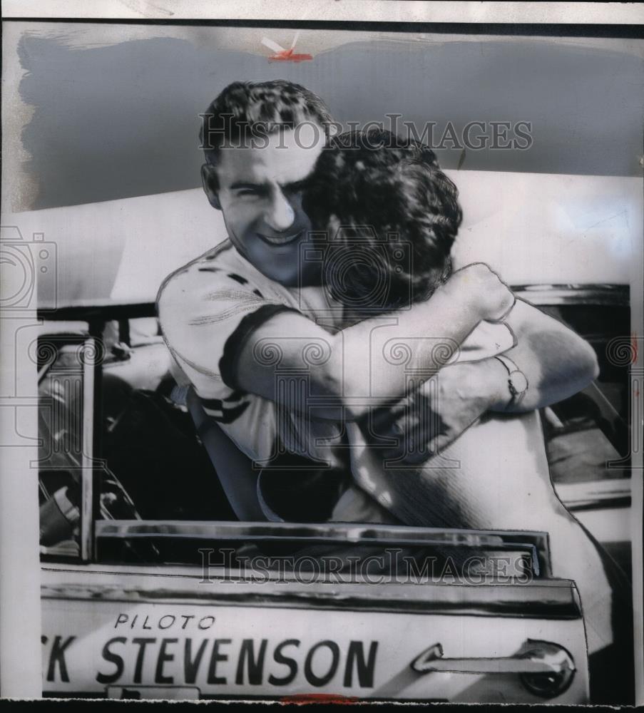 1953 Press Photo Chuck Stevenson at Pan American road race in Juarez Mexico - Historic Images