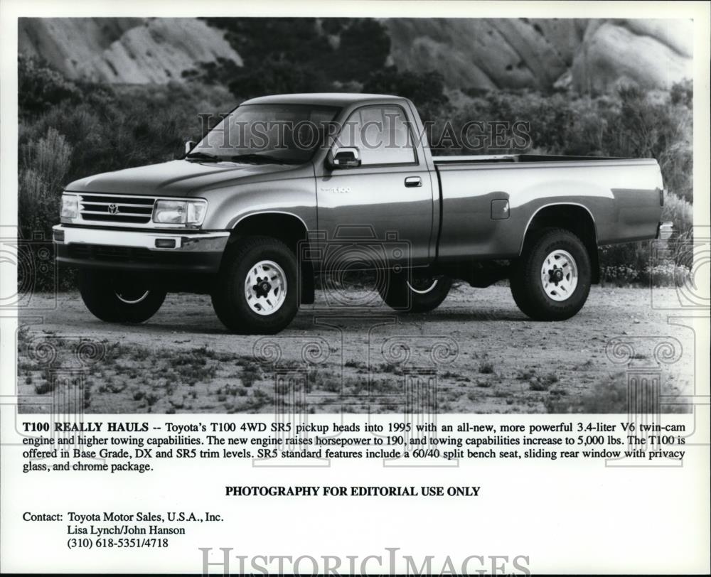 1995 Press Photo Automobile Toyota T100 4WD SR5 Pickup - spp01158 - Historic Images