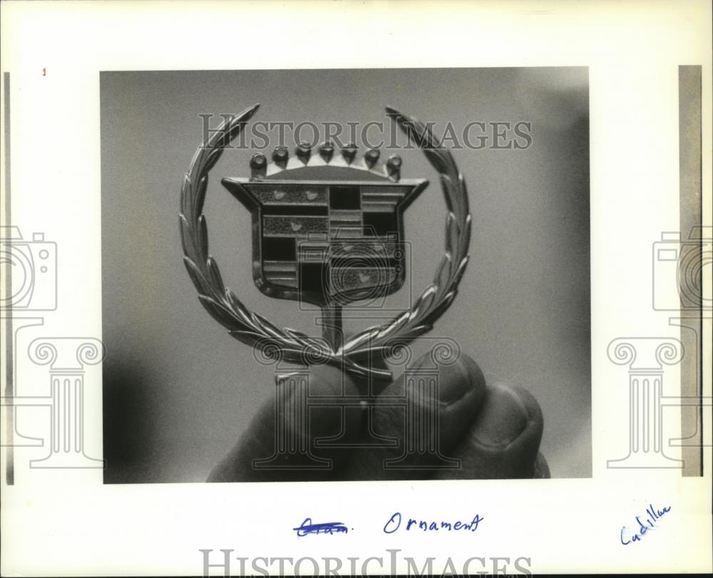 1989 Press Photo Stolen Hood Ornament from a Cadillac Recovered - spa26918 - Historic Images