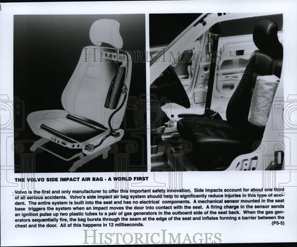 1994 Press Photo Automobile Volvo Side Impact Air Bag spp00925