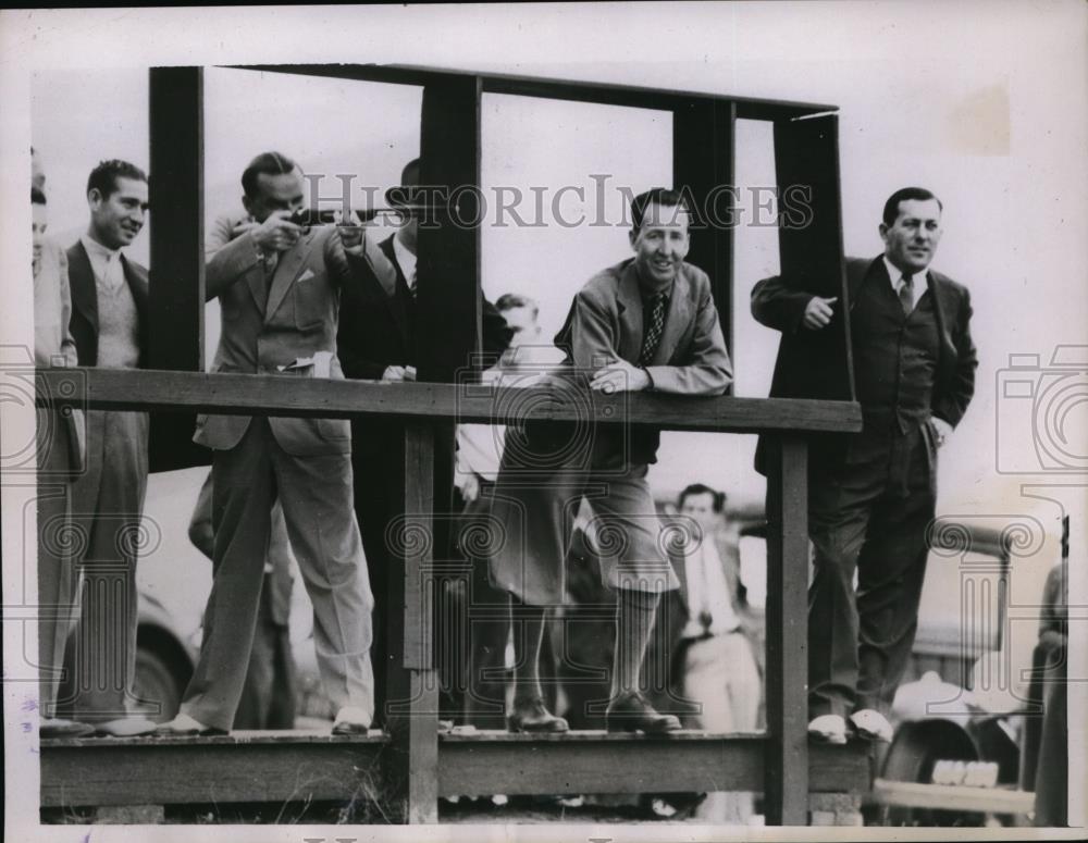 1935 Press Photo Golfers at Pinehurst NC gun club Dick Metz, Billy Burke - Historic Images