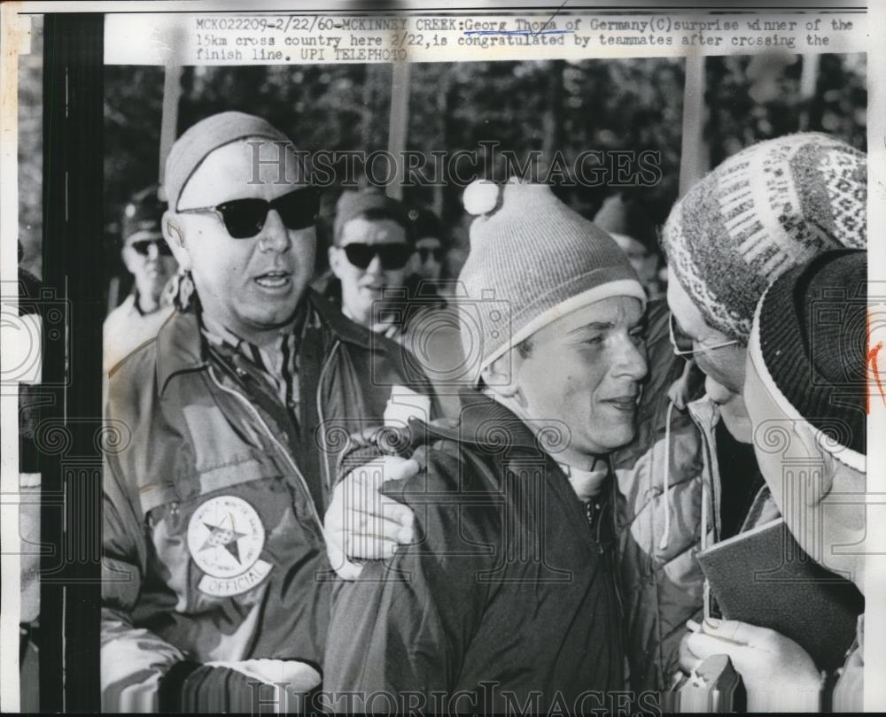 1960 Press Photo Georg Thoma of Germany wins cross country ski - net15837 - Historic Images