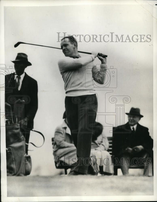 1934 Press Photo Arthur Lynch in North & South Amateur golf at Pinehurst NC - Historic Images