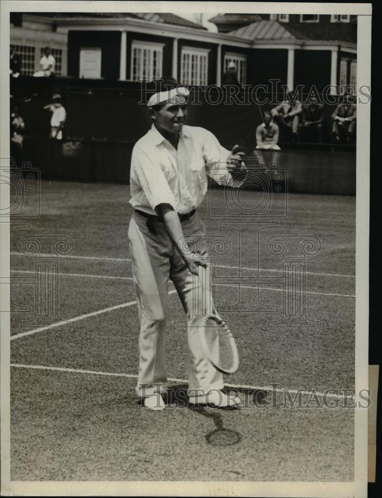 1930 Press Photo Julius Saligsch of Lehigh University at tennis - net16606 - Historic Images