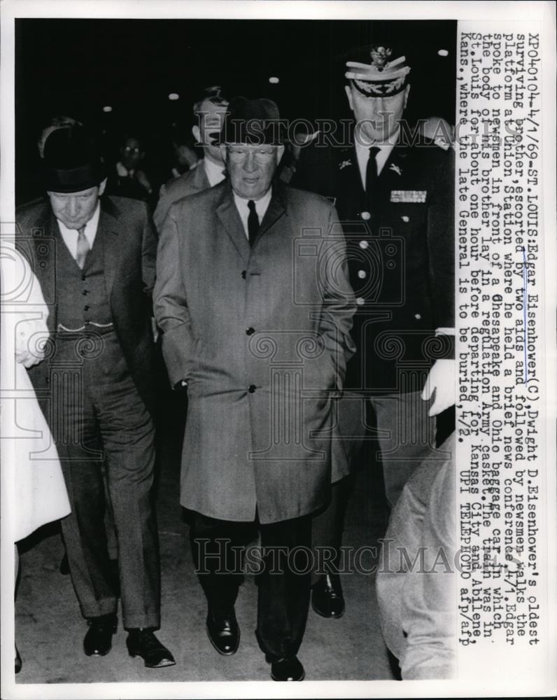 1969 Press Photo Edgar Eisenhower, Dwight Eisenhower oldest surviving brother - Historic Images