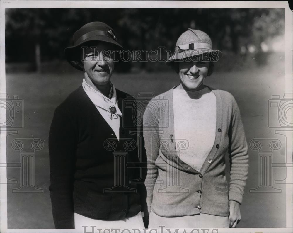 1934 Press Photo Ada MacKenzie, Maureen Orcutt National Golf Whitemarsh PA - Historic Images
