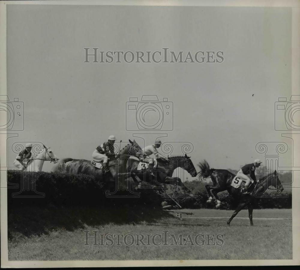 1937 Press Photo Belmont Park NY race The Carribinier steeplechase - net18796 - Historic Images