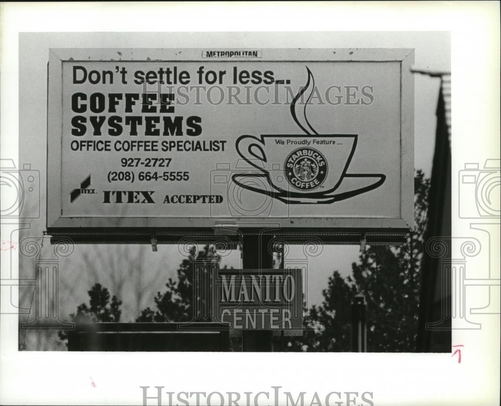1993 Press Photo Billboard at Manito Shopping Center - spa31435 - Historic Images