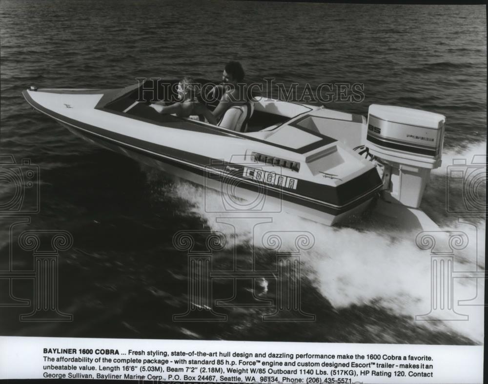 1983 Press Photo The Bayliner 1600 Cobra speed boat. - spp01531 - Historic Images