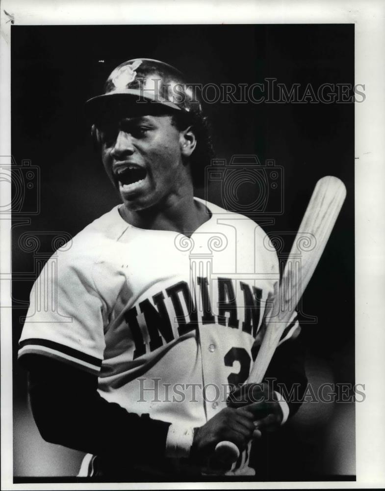 1986 Press Photo Indians baseball player Mel Hall - cvb58161 - Historic Images