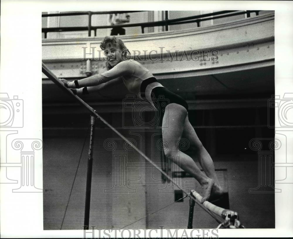 1988 Press Photo Julie Zickes, gymnast at Lakewood High School - cvb58433 - Historic Images