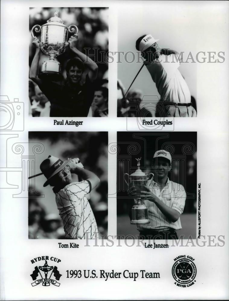 1993 Press Photo Ryder Cup Team, Paul Azinger, Fred Couples, Tom Kite, Lee Janze - Historic Images