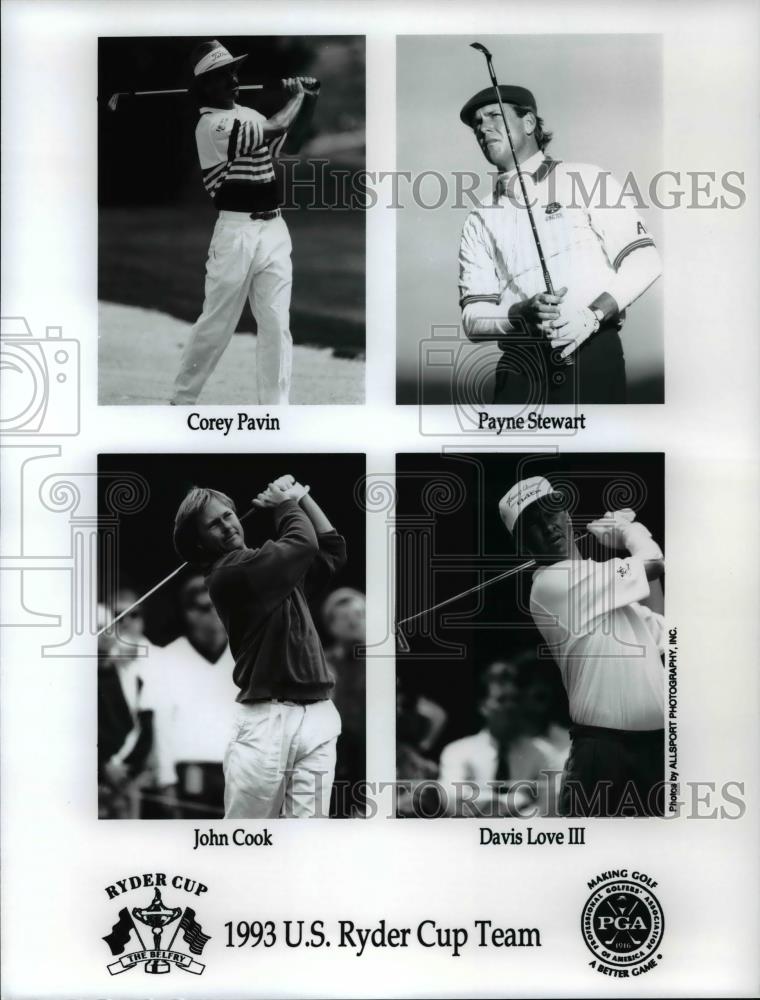 1993 Press Photo Corey Pavin, Payne Stewart, John Cook, Davis Love III. - Historic Images