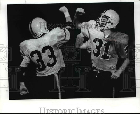 1989 Press Photo Chamberlin's Jason Levine and football teammate - cvb64101 - Historic Images