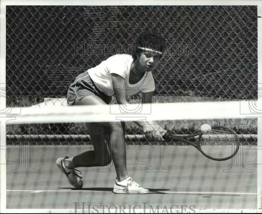 1982 Press Photo Tracy Flores at Plain Dealer Junior Tennis - cvb64249 - Historic Images