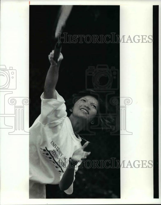 1990 Press Photo Mai Nguyen Huynk, Instructor at University School Tennis Camp - Historic Images