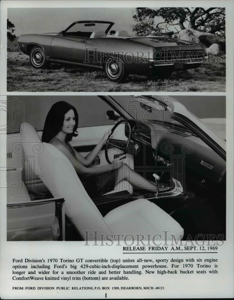 1969 Press Photo 1970 Ford Torino GT Convertible - cvb67739 - Historic Images