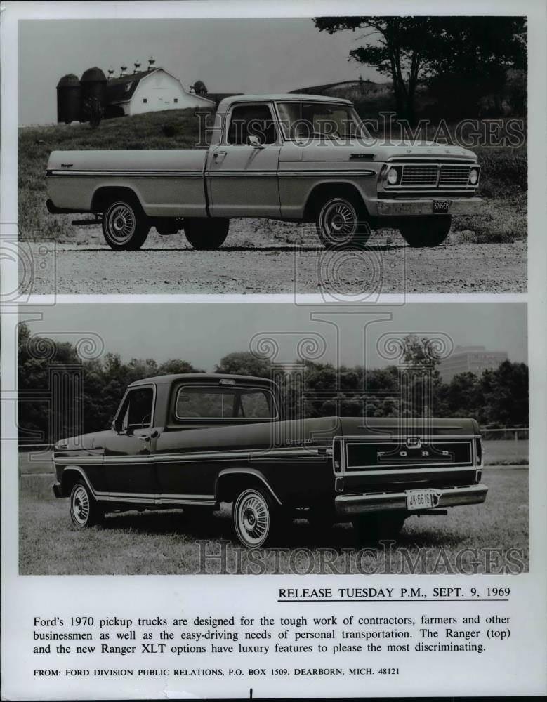 1969 Press Photo 1970 Ford Ranger and Ford Ranger XLT - cvb67740 - Historic Images