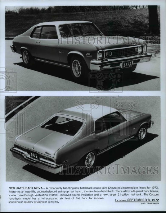 1972 Press Photo New Hatchback Nova joined Chevrolet's 1973 lineup - cvb67981 - Historic Images