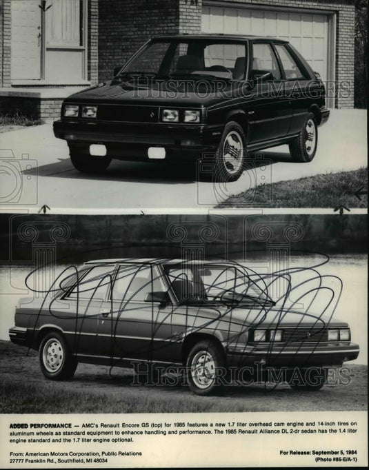1984 Press Photo Added Performance- AMC's Renault Encore GS for 1985 - cvb68037 - Historic Images