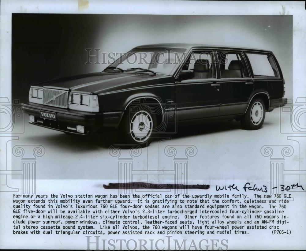 1985 Press Photo The 1985 Volvo 760 GLE Wagon - cvb68210 - Historic Images