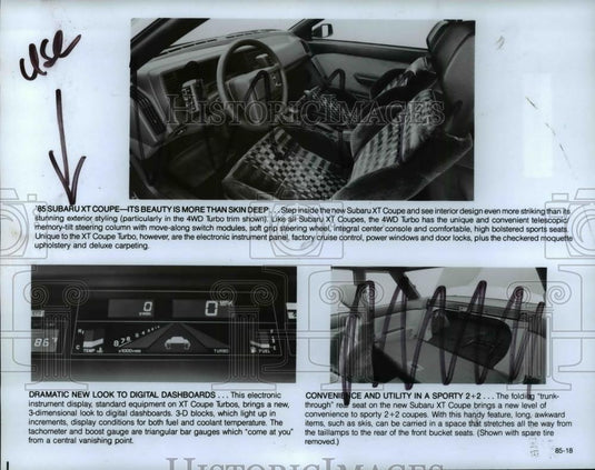 1985 Press Photo 1985 Subaru XT Coupe-Its beauty is more than skin deep. - Historic Images