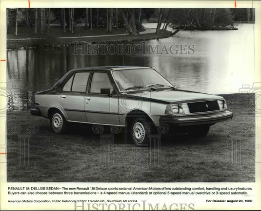 1980 Press Photo Renault 18 Deluxe Sedan by American Motors - cvb68328 - Historic Images