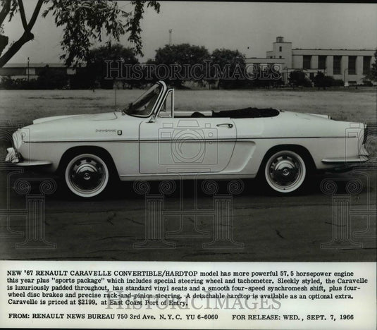 1966 Press Photo The 1967 Renault Caravelle Convertible/Hardtop automobile - Historic Images