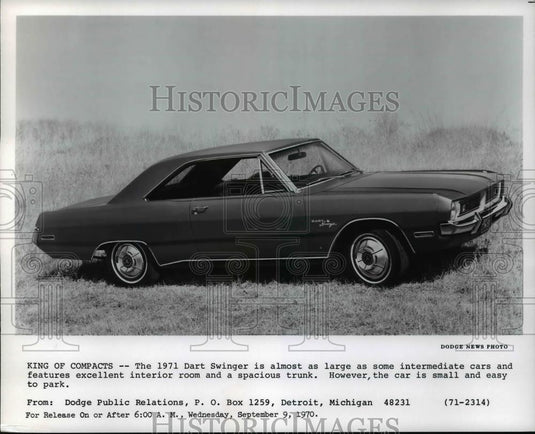 1971 Press Photo King of Compacts- The 1971 Dodge Dart Swinger - cvb68536 - Historic Images